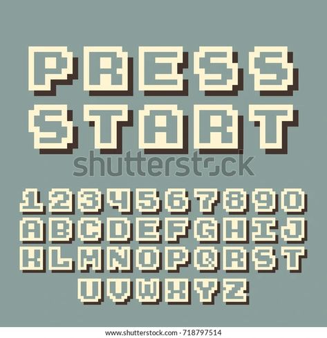 8 Bit Lettering, 8 Bit Font, Game Font Design, Pixel Poster Design Graphics, Pixel Art Font, Pixel Typography, Pixel Alphabet, Video Game Font, Pixel Video Game