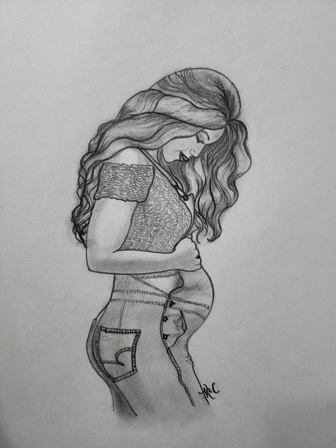 Mother Pencil Drawings, Pregnant Sketch Drawings, Motherhood Drawing, Drawings Of Pregnant Women, Drawing Of A Pregnant Woman, Teenage Pregnancy Drawing, Parenting Illustration, Mom Drawing, Pregnancy Art