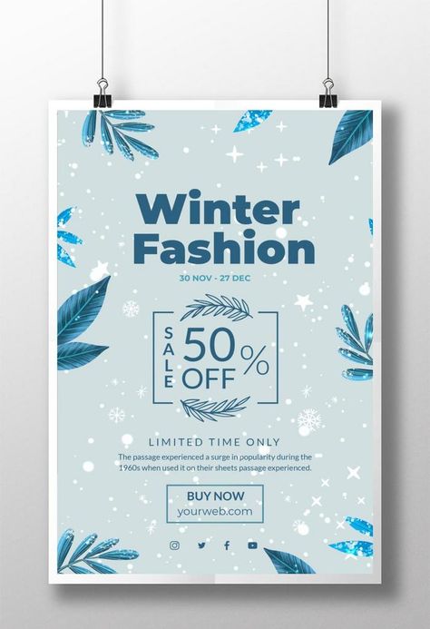 Modern Winter Sale Poster Design With 50% Discount Offer#pikbest#Templates#Poster#Promotion Winter Sale Poster, Winter Promotion, Graphics Aesthetic, Sale Poster Design, Winter Graphics, Poster Promotion, Winter Poster, Graphics Background, Facebook Cover Design