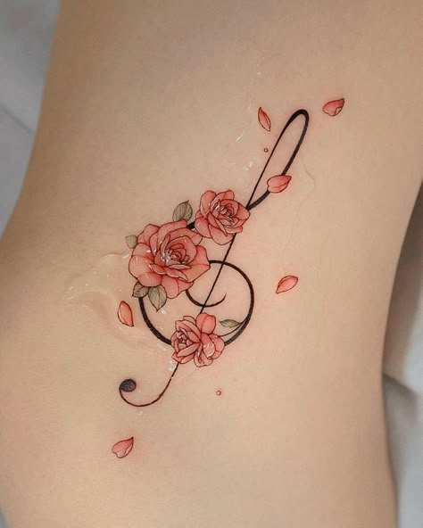 Music Notes Tattoo, Instagram Roses, Music Tattoo Designs, Note Tattoo, Simple Tattoo Designs, Tatuaje A Color, Beautiful Tattoo, Cute Tattoos For Women, Discreet Tattoos