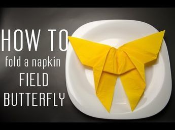 How to Fold a Napkin Into a Field Butterfly - All Napkin Origami, Creative Napkin Fold, Fold A Napkin, Diy Napkin Folding, Folded Napkins, Napkin Folding Tutorial, Napkin Designs, Fancy Napkin Folding, Folding Napkins