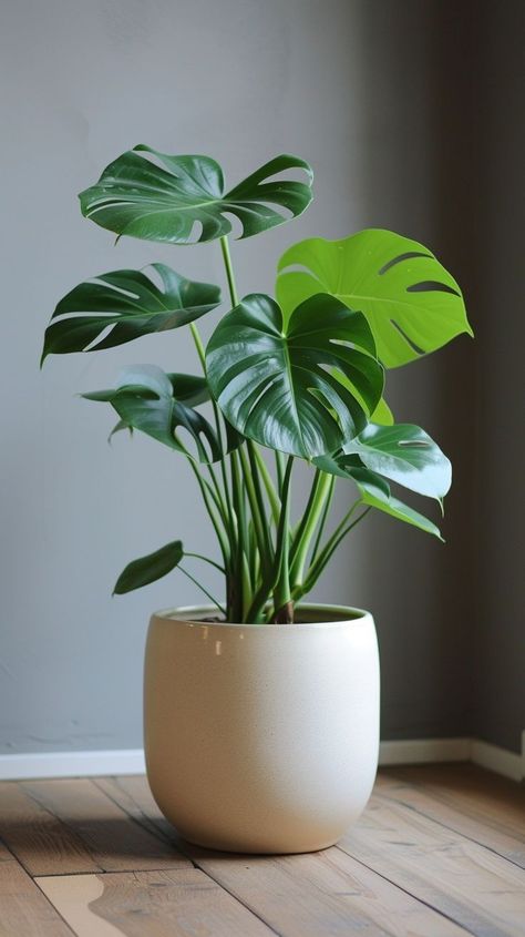 Indoor Plants Monstera, Plant In House Decor, House Plants Monstera, House Plant Flowers, Jade Tree Plant, House Plants Photography, Common House Plants Pictures, Monstera In Bedroom, Potted Plants Indoor Living Rooms