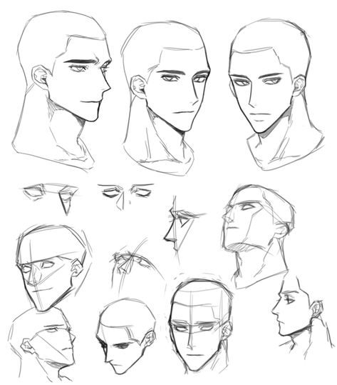 Male Face Drawing, Face Male, Muka Lelaki, Drawing Face Expressions, Profile Drawing, Face Drawing Reference, Reference Drawing, Drawing Black, Drawing Expressions