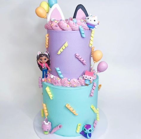 Using Fondant, Gabby Dollhouse, Cat Themed Birthday Party, 6th Birthday Cakes, Girly Cakes, 4th Birthday Cakes, Unicorn Birthday Cake, 3rd Birthday Cakes, House Cake