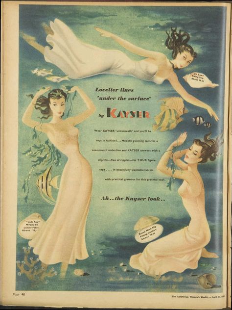 Under The Surface, Vintage Mermaid, Print Ads, Internet Archive, The Borrowers, Vintage Collection, The Past, Free Download, Slip On