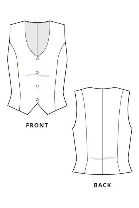 Vest Sewing Pattern Free, Vest Patterns For Women Sewing, Vest Sewing, Sewing Pattern Free, Vest Pattern Free, Clothes Blouses, Vest Sewing Pattern, Women Sewing, Women's Sewing Pattern