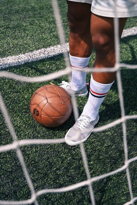 FC Barcelona - Thom Browne — Adrian Morris #goalnet #net #soccer #goal #konradjr #ball #movement #playing #footballplayer #soccerplayer #professional #football #barca #barcelonafc #thombrowne #training #editorial #photography #documentary #fashion #story #storytelling #reportage #portrait #BTS #Barcelona #commercialphotography #adrianmorris #adrianmorrisphoto #adrianmorrisphotography Football Documentary Photography, Soccer Ball Photography, Unique Sports Photography, Soccer Action Photography, Football Film Photography, Sports Film Photography, Soccer Field Photoshoot, Creative Sports Photography, Football Photography Soccer