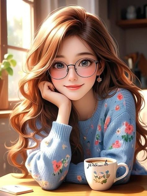 Animation Girl Dp, Girls Dpz Instagram Cartoon, Girls Dpz Cartoon, Animated Girly Pics, Dolls Pics For Dp, Girly Art Illustrations Style, Anime Blue Hair, Cute Love Photos, Girly Dp