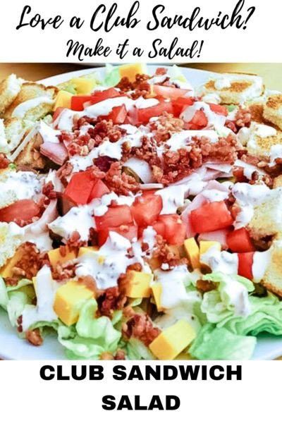 Club Sandwich Salad, Bacon Salad Dressing, Club Salad, Chef Salad Recipes, Sandwich Salad, Everyday Food Recipes, Chef Salad, Salad Dressing Recipe, Cranberry Salad