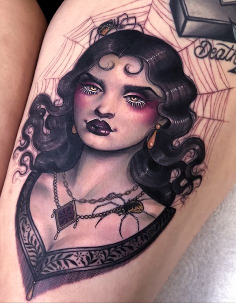 Hannah Flowers, Up Tattoo Ideas, Pin Up Tattoo, Floral Back Tattoos, Vegas Tattoo, Worlds Best Tattoos, Witch Tattoo, Up Tattoo, Flash Tattoo Designs