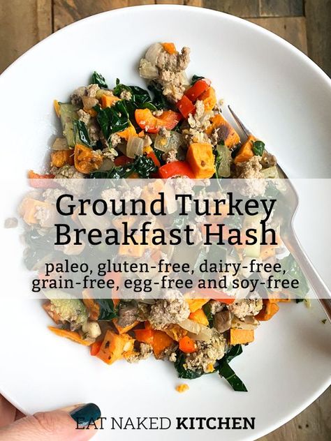 Ground Turkey Breakfast Recipes, Ground Turkey Breakfast, Turkey Breakfast Recipes, Turkey Hash Recipe, Paleo Sweet Potato Breakfast, Potluck Brunch, Nut Free Breakfast, Sweet Potato Breakfast Hash, Healthy Ground Turkey