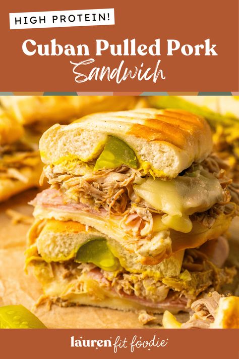 Cuban Pulled Pork Sandwich (Cubano Sandwich) Cuban Pork Sandwich, Cuban Pulled Pork, Sandwich Cubano, Baked Pork Loin, Cuban Sandwich Recipe, Ultimate Sandwich, Fruit Chips, Cubano Sandwich, Cuban Pork