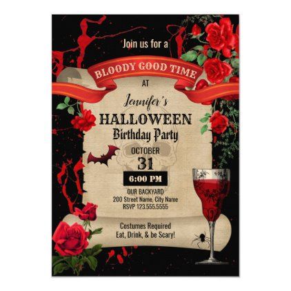 Halloween Birthday Party Invitation - invitations custom unique diy personalize occasions Vintage Halloween Invitations, Halloween Birthday Party Invitations, Fiesta Birthday Party, Halloween Birthday Party, Halloween Birthday Invitations, Adoption Party, Fiesta Birthday, Birthday Halloween Party, Halloween Invitations