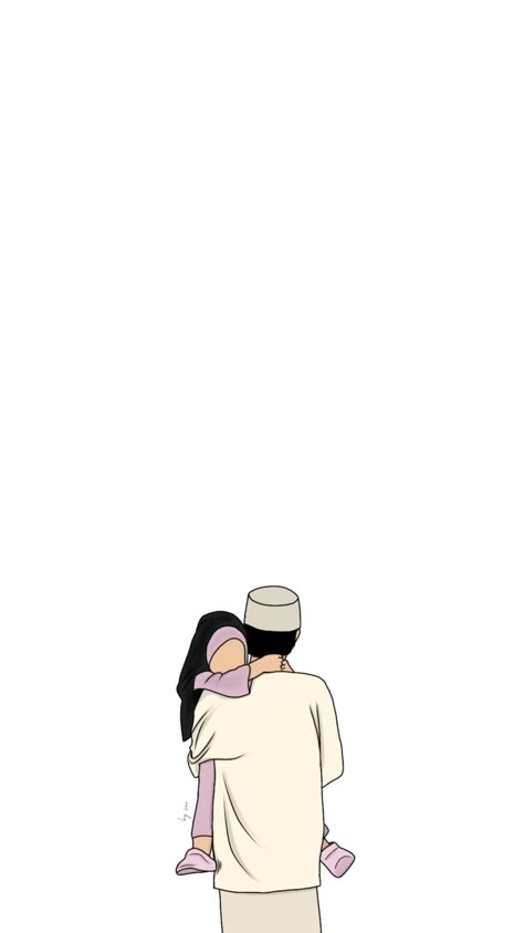 Wallpaper Bunga Iphone, Father Cartoon, Niqab Cartoon, Cute Cartoon Couples, Muslim Parenting, Islamic Dp, Islamic Life, Cartoon Couples, Art Journal Resources