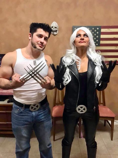 Storm and wolverine #couple #xmen #storm #wolverine Couple Costume Ideas, Storm Costume, Marvel Halloween Costumes, Wolverine Costume, X Men Costumes, Costume Couple, Best Couples Costumes, Marvel Couples, Halloween Coustumes