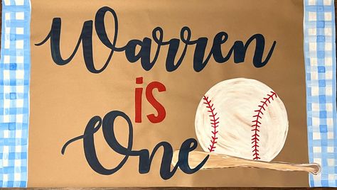 Painted Bannerkraft Paper Banner Custom Hand Painted Party - Etsy Birthday Banner Painted, Kraft Paper Banner, Painted Banner, Baseball Banner, First Birthday Sign, Engagement Banner, Twenty First Birthday, Birthday Painting, Baseball Birthday