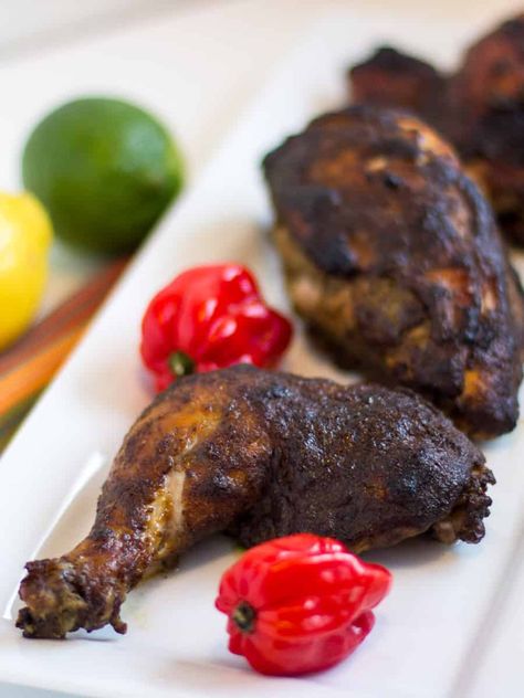 Oven Baked Jerk Chicken Recipe - A homemade Jamaican classic Baked Jerk Chicken Recipe, Jerk Chicken Recipe Oven Baked, Oven Baked Jerk Chicken, Jerk Chicken Breast Recipe, Oven Jerk Chicken, Caribbean Meals, Jerk Chicken Breast, Jamaican Jerk Chicken Recipe, Jerk Recipes