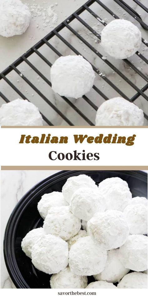 These Italian wedding cookies are little bite-size morsels of heaven. They are crumbly, rich, buttery, and incredibly addictive. Don’t let the name fool you. These cookies are not just for weddings. They are perfect for any occasion and especially make a huge appearance during the holiday season. Archway Wedding Cookies Recipe, Winter White Cookies, Irish Wedding Cookies, How To Make Wedding Cookies, Italian Wedding Cake Cookies, Wedding Cakes Cookies, Best Italian Wedding Cookies, Wedding Cake Cookies Recipe, Lemon Wedding Cookies