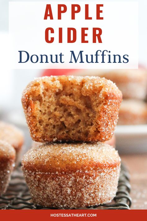 Lawn Concert, Apple Cider Desserts, Apple Cider Donut Muffins, Donut Muffins Recipe, Cider Muffins, Apple Cider Muffins, Apple Cider Donuts Recipe, Apple Treats, Apple Cider Donuts Baked