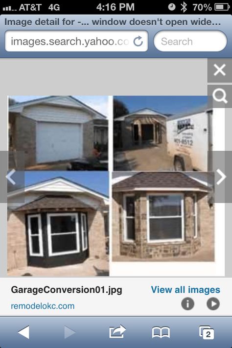 Garage conversion-bay where one door was for reading nook, French doors out to private master patio where the is Carport Conversion, Garage Transformation, Garage To Living Space, House Addition, Converted Garage, Garage Addition, Garage Room, Garage Renovation, Garage Bedroom