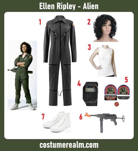 Dress Like Ellen Ripley Costume Guide For Halloween & Cosplay Ellen Ripley Cosplay, Ripley Halloween Costume, Ripley Alien Costume, Ellen Ripley Costume, Alien Ripley, Alien Halloween Costume, Ellen Ripley, Authentic Costumes, Alien Halloween