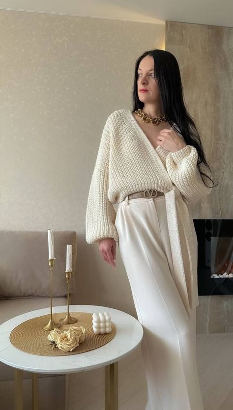 Wrap sweater outfit