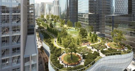 San Francisco's New Salesforce Park Is Prime Real Estate Public Garden Design, Memorial Architecture, Roof Garden Design, Bryant Park, Community Space, Garden Architecture, Sky Garden, Rooftop Garden, Installation Design