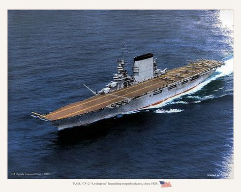 Rare color picture of the USS Lexington (CV-2) underway in 1929. Uss Lexington, Navy Coast Guard, Navy Carriers, Us Navy Aircraft, Navy Aircraft Carrier, Capital Ship, Us Navy Ships, Naval Force, Aircraft Carriers