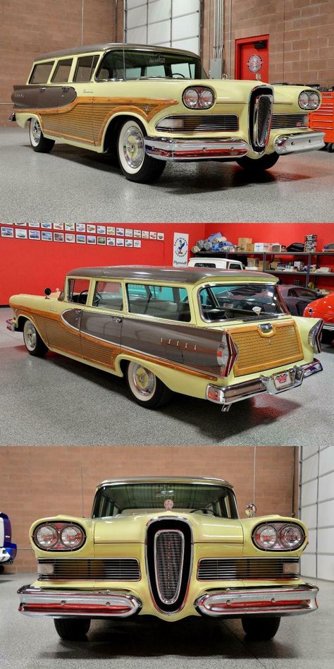 1950s Cars, Car Advertisement, Station Wagon Cars, Edsel Ford, Caprice Classic, Wagon Cars, Woody Wagon, Classic Americana, Station Wagons