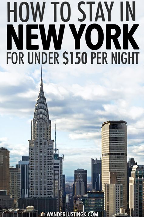 Looking for an affordable hotel in New York City for less than $150 per night? Your insider guide to staying in New York on a budget by a New Yorker to 13 cheap hotels in New York City to stay at. #NYC #travel Hotels In New York City, Hotel In New York City, New York Vacation, Nyc Travel, Nyc Hotels, New York Hotels, Travel Savings, New York City Travel, Usa Travel Destinations