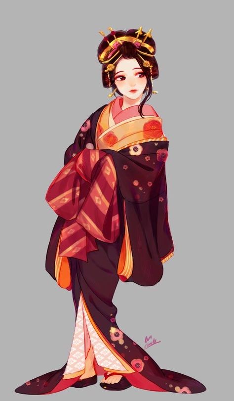 Kimono Drawing, Yuki Onna, 일본 패션, Anime Kimono, Geisha Art, Japanese Clothes, Japanese Clothing, Japanese Characters, Anime Inspired Outfits