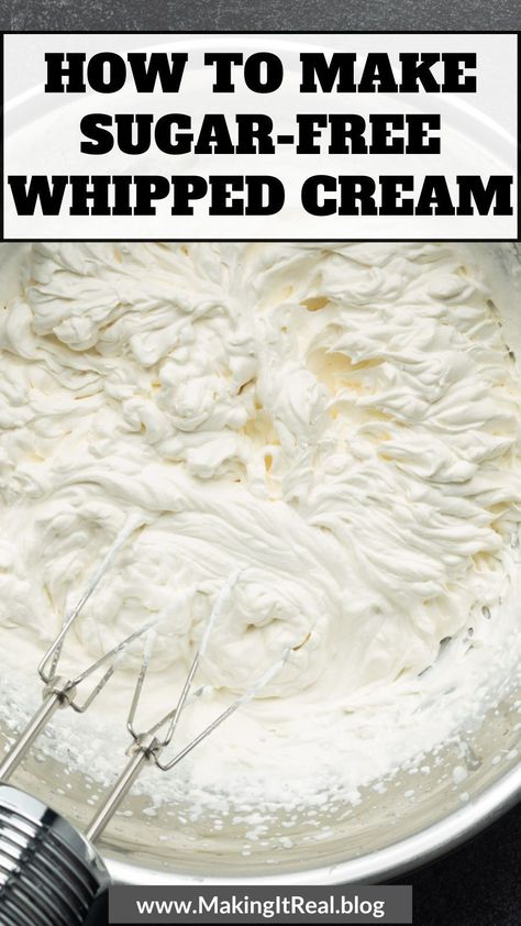 This healthy sugar-free whipped cream recipe only takes a few minutes to make. The secret to success is in the technique! Wipped Cream, Sugar Free Whipped Cream, Whipped Cream Recipe, Making Whipped Cream, Healthy Sugar, Homemade Whipped Cream, Pastry Bag, No Sugar Foods, Sugar Free Recipes