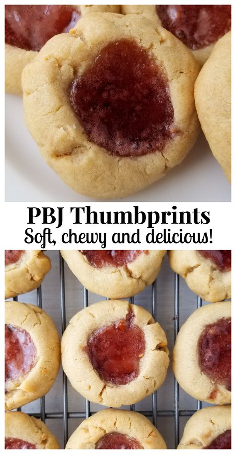 Jelly Thumbprint Cookies, Thumbprint Cookies Christmas, Cookies Thumbprint, Peanut Butter Jelly Cookies, Peanut Butter Thumbprint Cookies, Brownie Vegan, Party Crowd, Chocolate Thumbprint Cookies, Cookies Stuffed