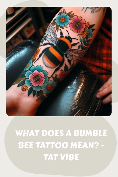 A bumble bee tattoo often represents resilience, community, and dedication. It symbolizes qualities like hard work, persistence, and loyalty. Bee Tattoo Meaning, Bumble Bee Tattoo, History Tattoos, Peonies Tattoo, Tattoo Care, Meaningful Tattoo, Bee Tattoo, Home Tattoo, Tattoo Meaning