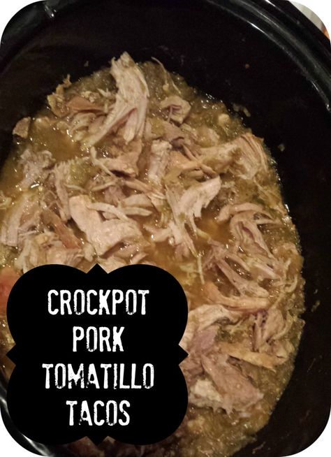 Crockpot Tomatillo Pork Tacos - Sublime Reflection Crockpot Pork Tacos, Pork Tacos Crockpot, Carnitas Crockpot, Taco Fixings, Pork Slow Cooker, Pork Enchiladas, Red Vegetables, Shakeology Recipes, Roasted Tomatillo