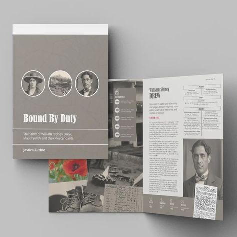 Custom Family History Book Template for Microsoft Word + Canva History Book Layout Design, History Book Layout, Family History Book Layout, Book Layout Design, Family History Projects, Family History Book, Genealogy Book, History Book, History Projects