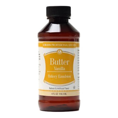 Butter Vanilla, Bakery Emulsion 4  oz. Lorann Oils, Sweet Dough, Pumpkin Roll, Pet Plastic Bottles, Flavored Oils, Flavored Water, Candy Making, No Bake Treats, Jack Daniels Whiskey Bottle