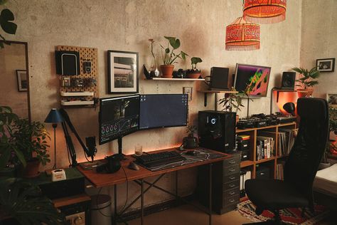 Home Studio Setup, Studio Desk, Desktop Setup, Bedroom Setup, Gaming Room Setup, Computer Setup, Gamer Room, Studio Setup, Pc Setup