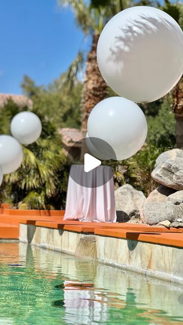 PALM SPRINGS BALLOONS + EVENT STYLIST + FLORIST on Instagram: "Glam up your pool and fill the empty space with jumbo balloons. Floating garlands and our pool balloon are sure to turn heads. They are amazing for any occasion.  . . . #poolballoons #poolballoondecor  #balloonstylist #balloons #balloondecor #balloon #balloondecoration #balloonartist  #eventdecor #eventstyling #partydecorations #partyideas  #balloondecor #palmspringsballoons #partybackdrop #balloonbackdropideas #balloongarland #partyinspiration #partystylist  #partyideas" Pool Balloons, Coachella 2024, Jumbo Balloons, Event Stylist, Clear Balloons, Empty Spaces, Helium Balloons, Event Styling, Party Inspiration