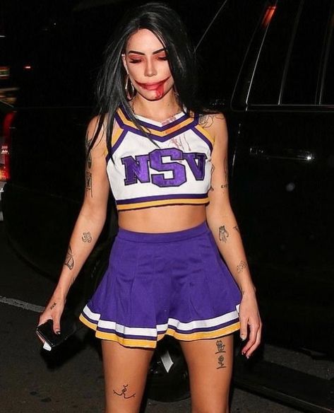 Halsey (as Jennifer Check from Jennifer's Body) at Travis Scott's Halloween Party | 31 October 2018 Megan Fox Halloween Costume, Halsey Halloween, Clemson Gameday, Fox Halloween Costume, 3 People Costumes, Halsey Style, Fox Halloween, Nicole Williams, Shirt Outfit Summer