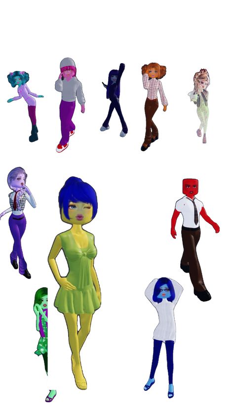 inside out characters in dress to impress. Inside Out 2 Dress To Impress, Joy Inside Out Dress To Impress, Dress To Impress Inside Out, Joy Dress To Impress, Inside Out Dress To Impress, Joy Inside Out, Inside Out Characters, Dti Hacks, Joy Dress