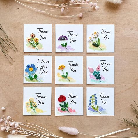 Handmade Greeting Cards (@quillcards_handmade) • Instagram photos and videos Small Greeting Cards Handmade, Small Greeting Cards, Quilling Work, Handmade Greeting Cards, Quilling Cards, Quilling Designs, Handmade Embroidery, Handmade Birthday Cards, Small Flowers