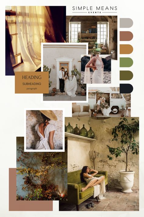 Mood Broad Design, Cactus Mood Board, Desert Mood Board Fashion, Earthy Tone Mood Board, Mood Board For Website, Photographer Mood Board, Mood Board Layout Templates, Earth Tone Website Design, Mood Boards Layout