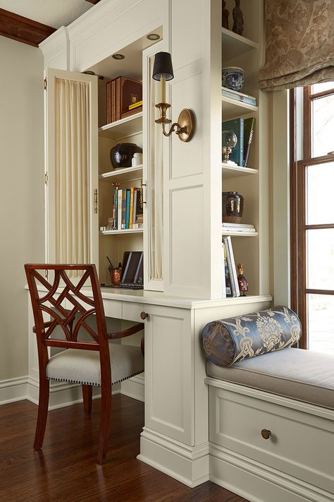 Window Seat Design, Small Bedroom Storage, Built In Bookcase, House Interiors, Built In Desk, Window Seat, Home Office Design, Bedroom Storage, My New Room