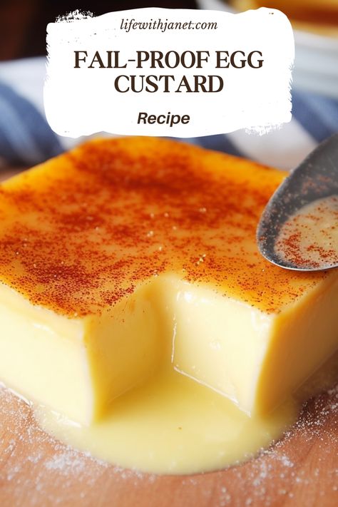 Fail-Proof Egg Custard Best Custard Pie Recipe, Baked Custard Recipe, Custard Recipe Easy, Making Banana Bread, Egg Custard Recipes, Custard Cake Recipes, Delicious Banana Bread, Cooking Fails, Custard Pie Recipe