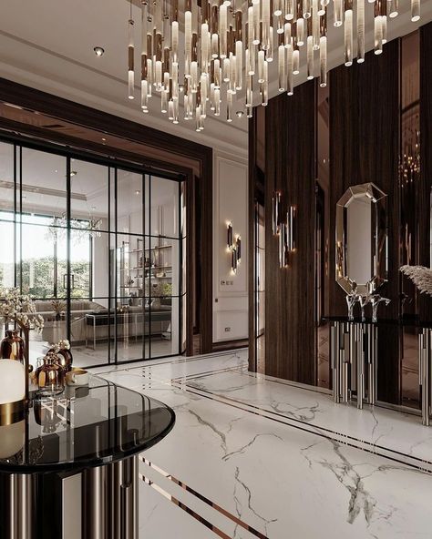 modern luxury interior design by Serhat Serosez Ruangan Studio, Modern Luxury Interior, Lobby Interior Design, Lobby Interior, Marble Flooring, Foyer Design, Lobby Design, Room Deco, Design Room