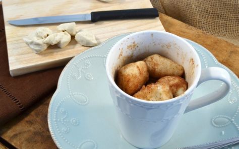 Mug Dessert | Microwave Recipes | Rada Cutlery Monkey Bread In A Mug, Dessert Microwave, Bread In A Mug, Mug Dessert, Mug Dessert Recipes, Mug Recipe, Cinnamon Desserts, Microwave Dessert, Yummy Biscuits