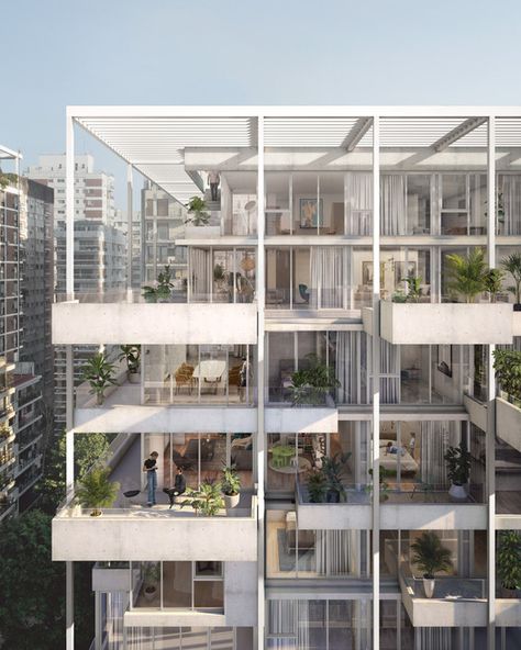 Construction Begins on ODA's ZETA Residential Building in Buenos Aires | ArchDaily Residential Architecture Apartment, Residential Building Design, Architecture Design Drawing, Apartment Architecture, Architecture Awards, Architecture Design Concept, Building Facade, Architecture Office, Facade Architecture