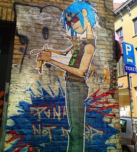 Gorillaz - 2D - Wall Nagisa Shiota, Monkeys Band, Jamie Hewlett, Gorillaz Art, 5 Anime, Poses References, Gorillaz, Funky Art, Banksy