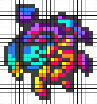 Alpha pattern #95270 | BraceletBook Tye Dye Perler Bead Patterns, Tie Dye Perler Bead Patterns, Turtle Pixel Art, Alpha Patterns Turtle, Perler Patterns Trippy, Rave Perler Pattern Trippy, Easy Perler Bead Patterns, Brick Stitch Pattern, Diy Perler Beads